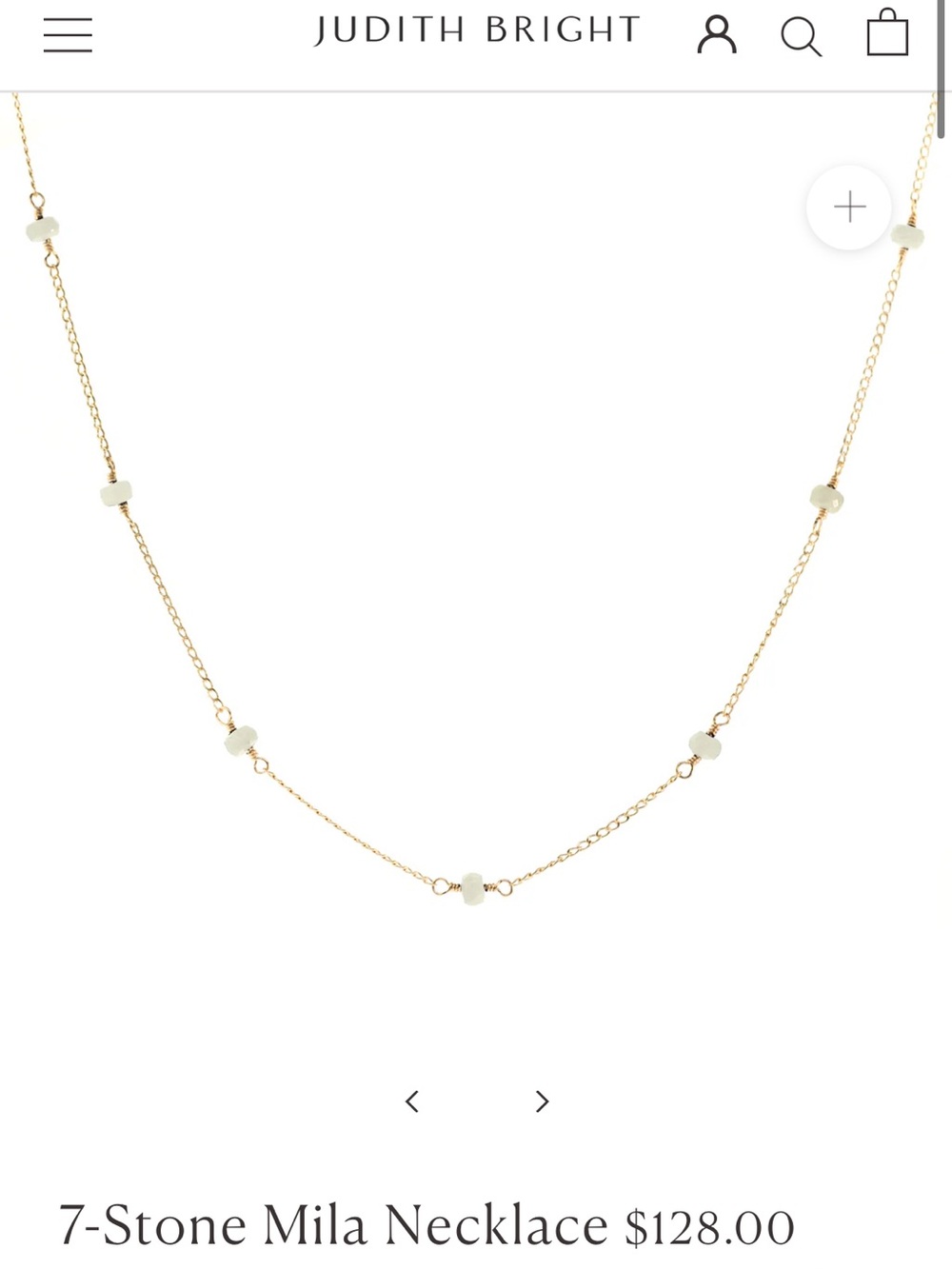 Judith Bright Mila Gold Necklace with moonstone